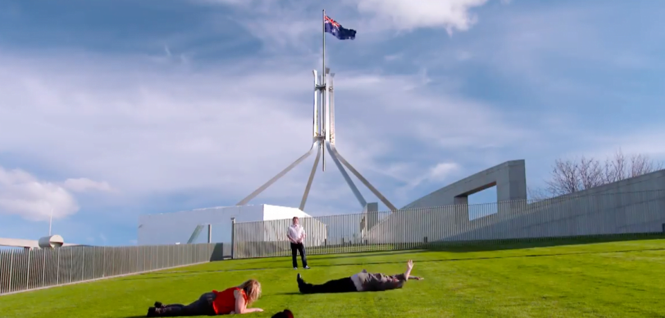 Laughter, mayhem and rolling down the hill as ‘Travel Guides’ go to Canberra' 1